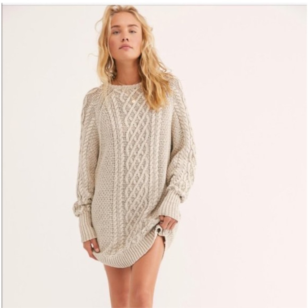 Free People On A Boat Sweater Dress Taupe Sands